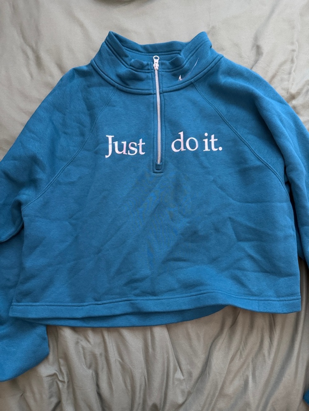 Nike Teal Blue Half-Zip 'Just do it.' Pullover